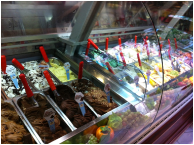 Selection of gelatos
