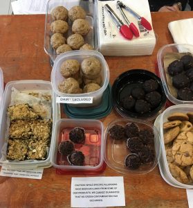 Picture of Anita and Alyssa's bake sale items showing allergy-friendly treats