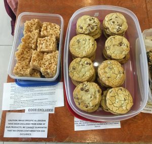 Picture of allergy-friendly cookies and squares from Anita and Alyssa's bake sale