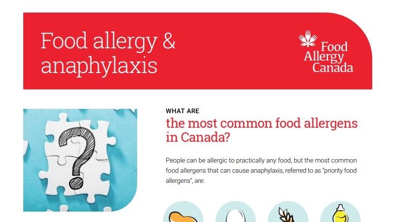 Food allergy and anaphylaxis patient sheet