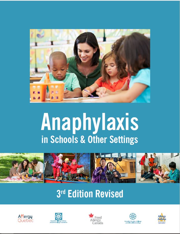 Cover page of Anaphylaxis in Schools and other settings, 3rd edition