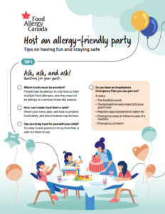 Allergy-friendly party tip sheet