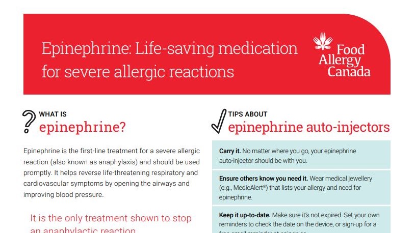 Epinephrine: Life-saving medication for severe allergic reactions patient sheet