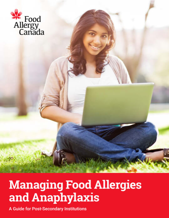 Post-secondary guide cover: Managing Food Allergies and Anaphylaxis