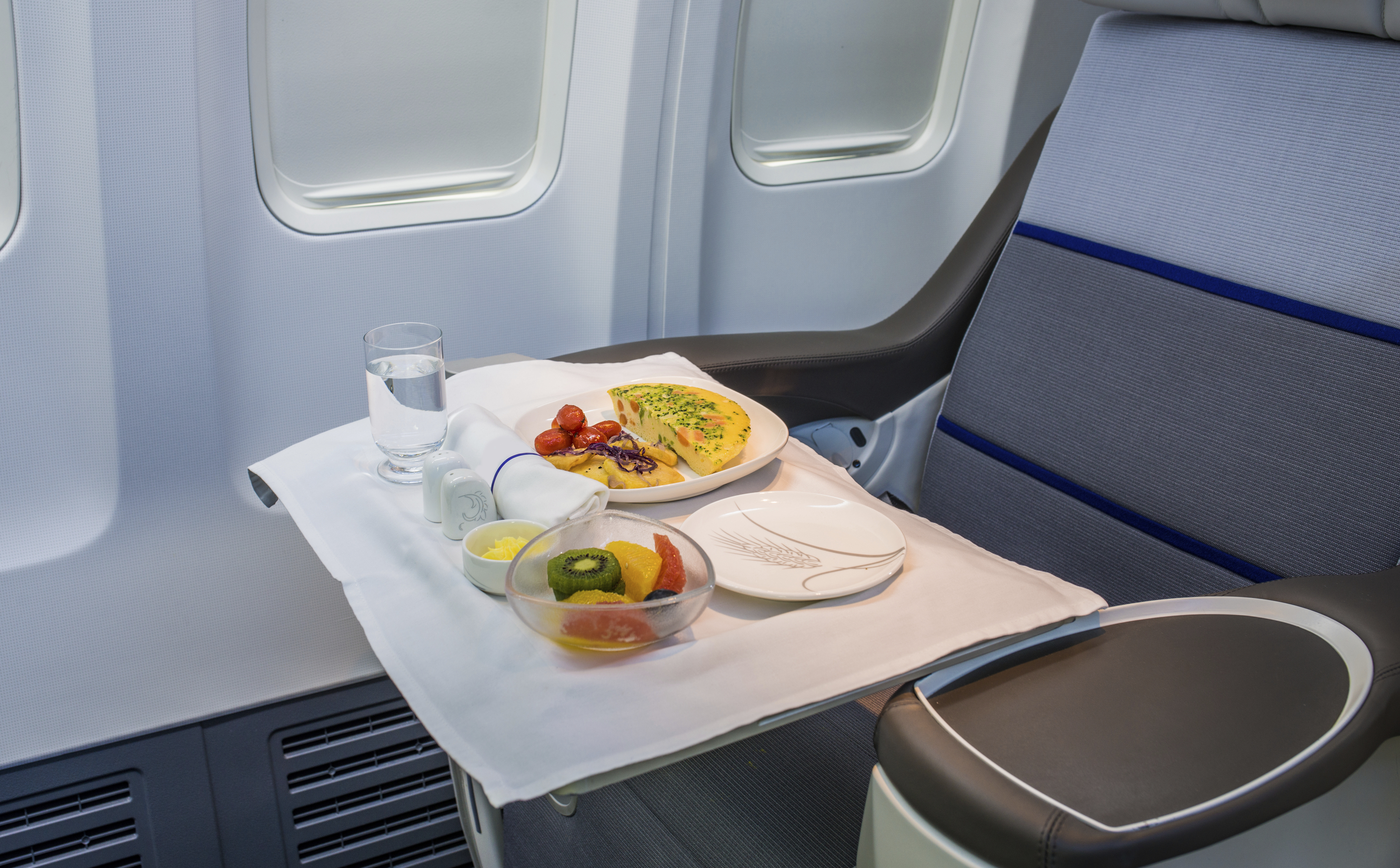 Airline Lunch served during long distance flight