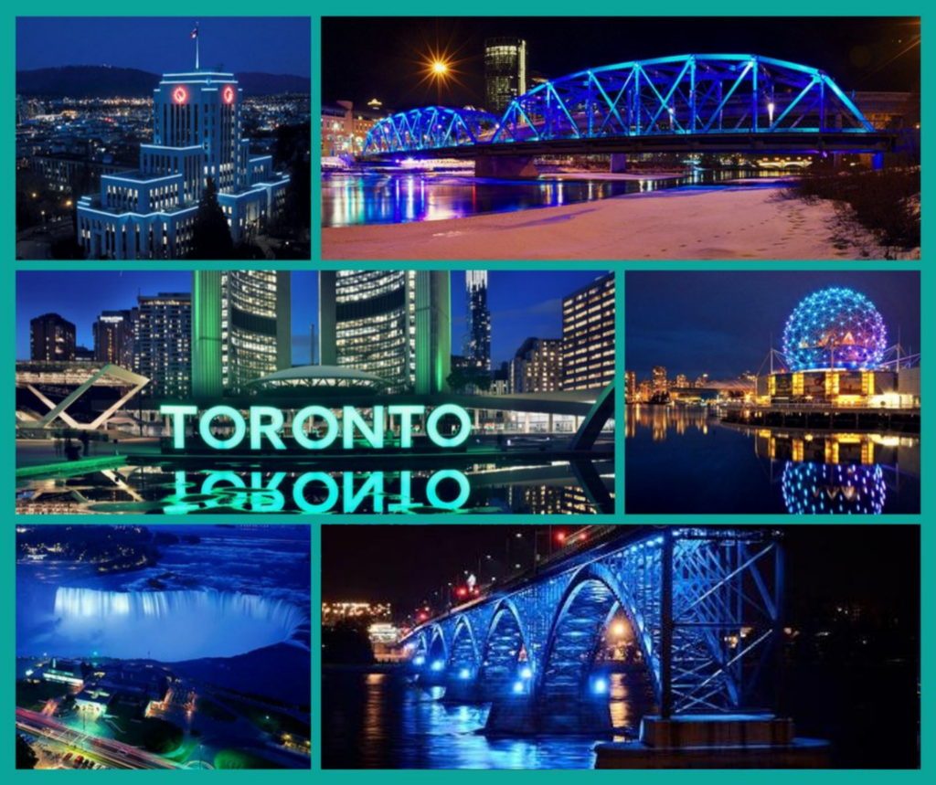 Various monuments across Canada light up teal for food allergy awareness