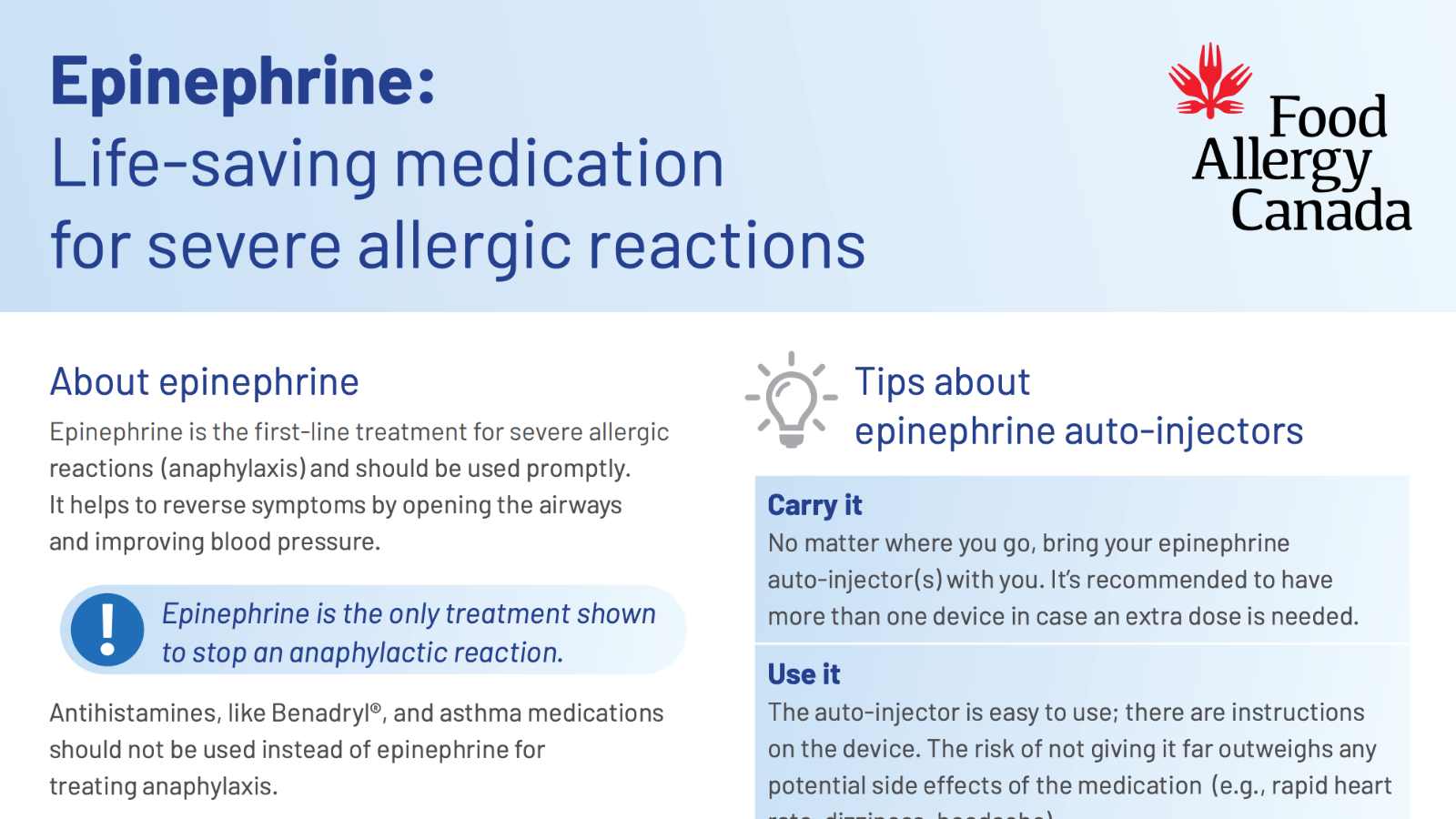 Mythbuster – Can Antihistamines Treat Anaphylaxis If Given As Soon As A  Reaction Happens? - Food Allergy Canada