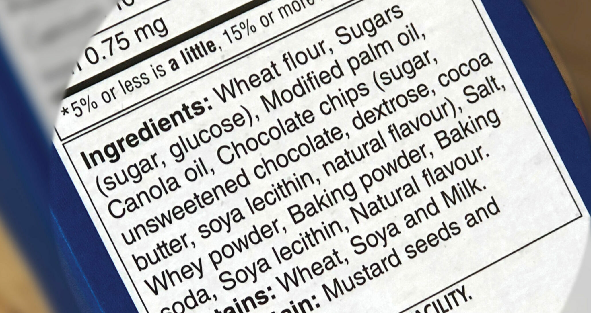 Product ingredient label