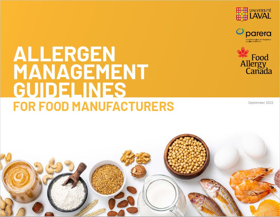 Allergen management guidelines for food manufactuers
